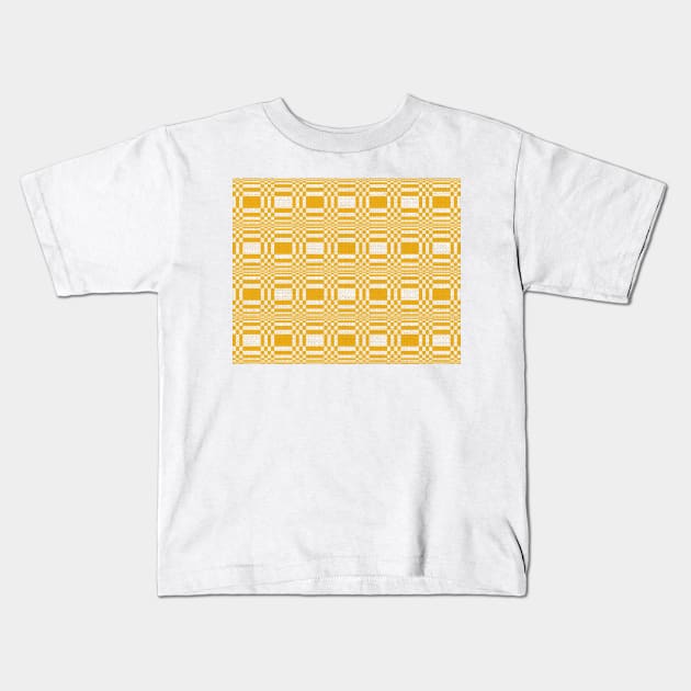 Modern Ochre Finnish Jute Pattern - Contemporary Design with Fibre Texture Kids T-Shirt by CottonGarb